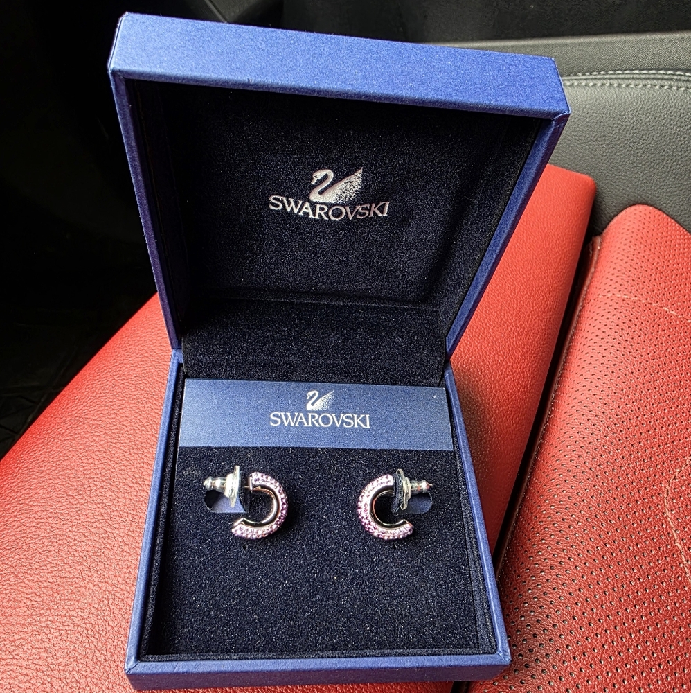 Swarovski Pink Crystal Earrings